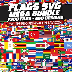 Flags SVG Bundle, Flag PNG, World Flags SVG, Country Flag svg, Patriotic svg, Country svg, Flag Vector, Digital File, Instant download, png