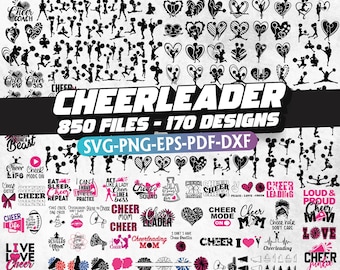 Cheerleader SVG Bundle: Cheer Mom, Team, Pom Pom (Digital Files)