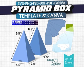 Sample Gift Pyramid Report Customizable Pyramid Box Template: Party Favor Gift Box (digital ...