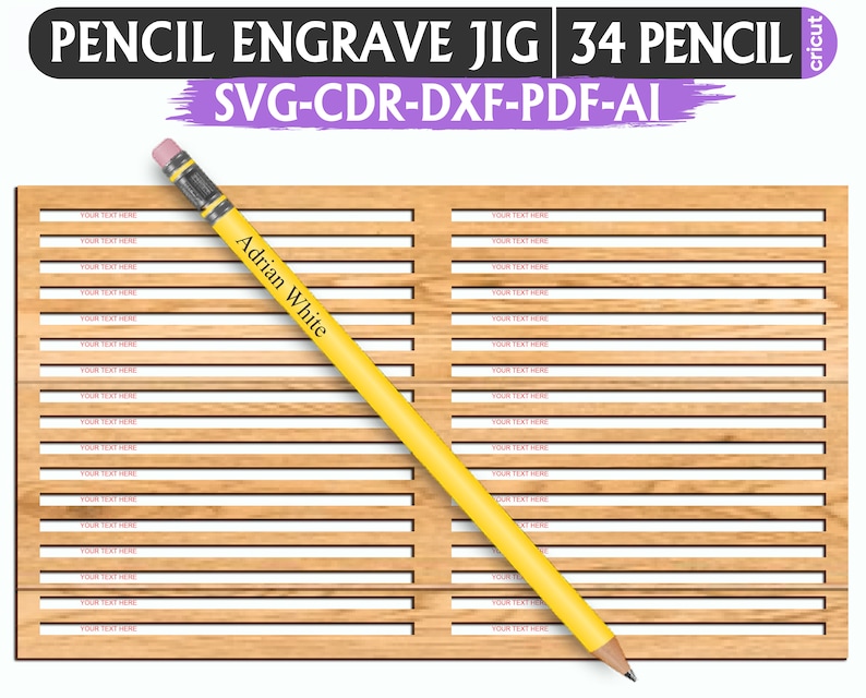 Pencil Jig Laser Pencil Jig Template Pencil Engrave Jig Etsy