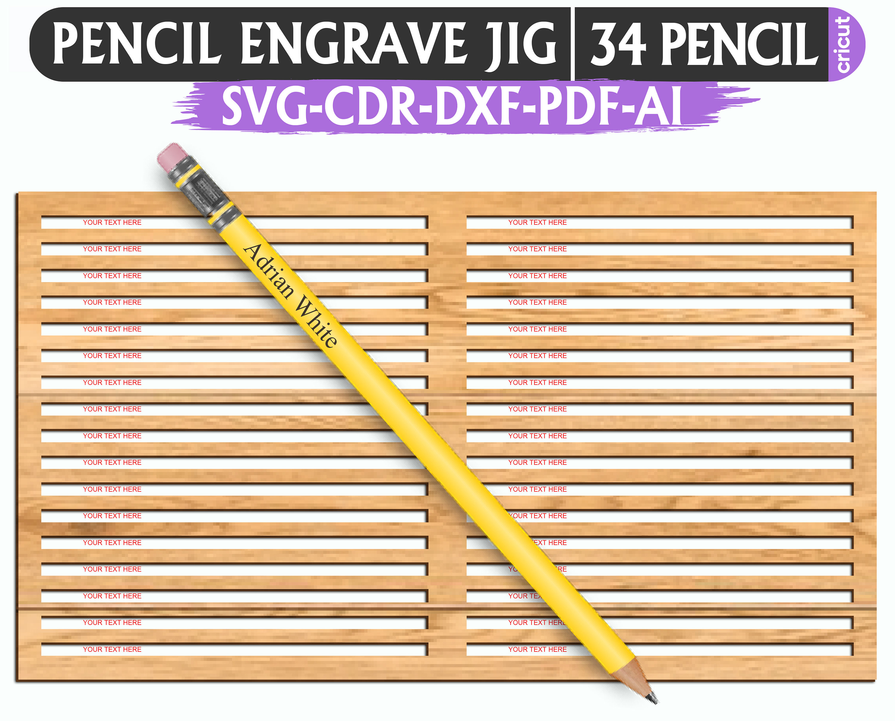 Pencil Jig Laser Pencil Jig Template Pencil Engrave Jig Etsy