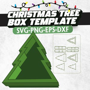 Arbre de Noël boîte SVG, boîte cadeau de Noël, boîte de friandises de Noël, boîte de Noël Cricut, boîte de bonbons, boîte de faveur, fichiers de coupe, Silhouette, Cricut