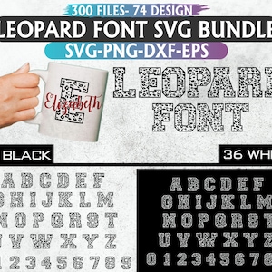 Leopard Print Font SVG: Alphabet & Numbers (Digital Download)