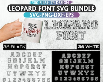 Leopard Print Font SVG: Alphabet & Numbers (Digital Download)
