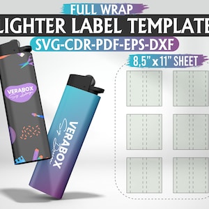 Lighter label Template, Lighter wrapper Template, Sublimation Template, lighter svg, SVG, Canva template, Custom lighter, Digital download