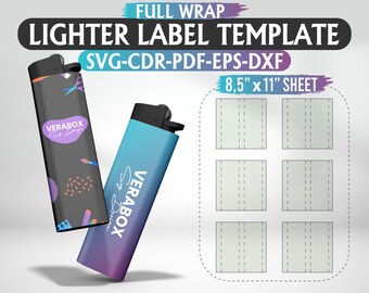 Plantilla de etiqueta de encendedor, plantilla de envoltura de encendedor, plantilla de sublimación, SVG de encendedor, SVG, plantilla de Canva, encendedor personalizado, descarga digital