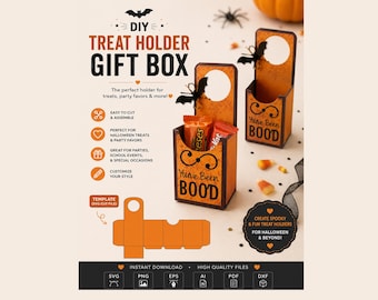Halloween Treat Holder SVG, You've Been Booed Candy Holder Template, Halloween Favor Box SVG, Trick Or Treat Candy Packaging, Cricut SVG