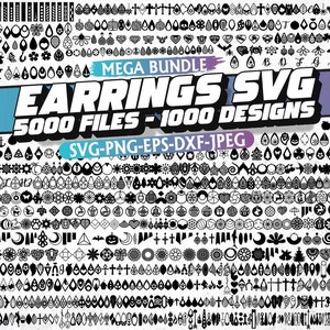 Pendientes SVG Bundle, Pendiente Svg, Pendientes cortados con láser svg, Archivos de corte de pendientes, Pendientes de cuero sintético Svg, Pendientes cortados con láser, svg para cricut