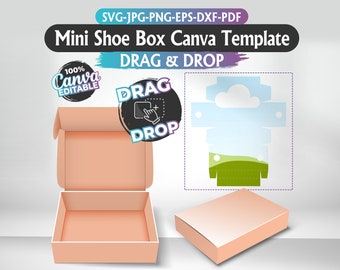 Mini Shoe Box Template: Canva, SVG, Cricut, Party Favor (Digital Download)