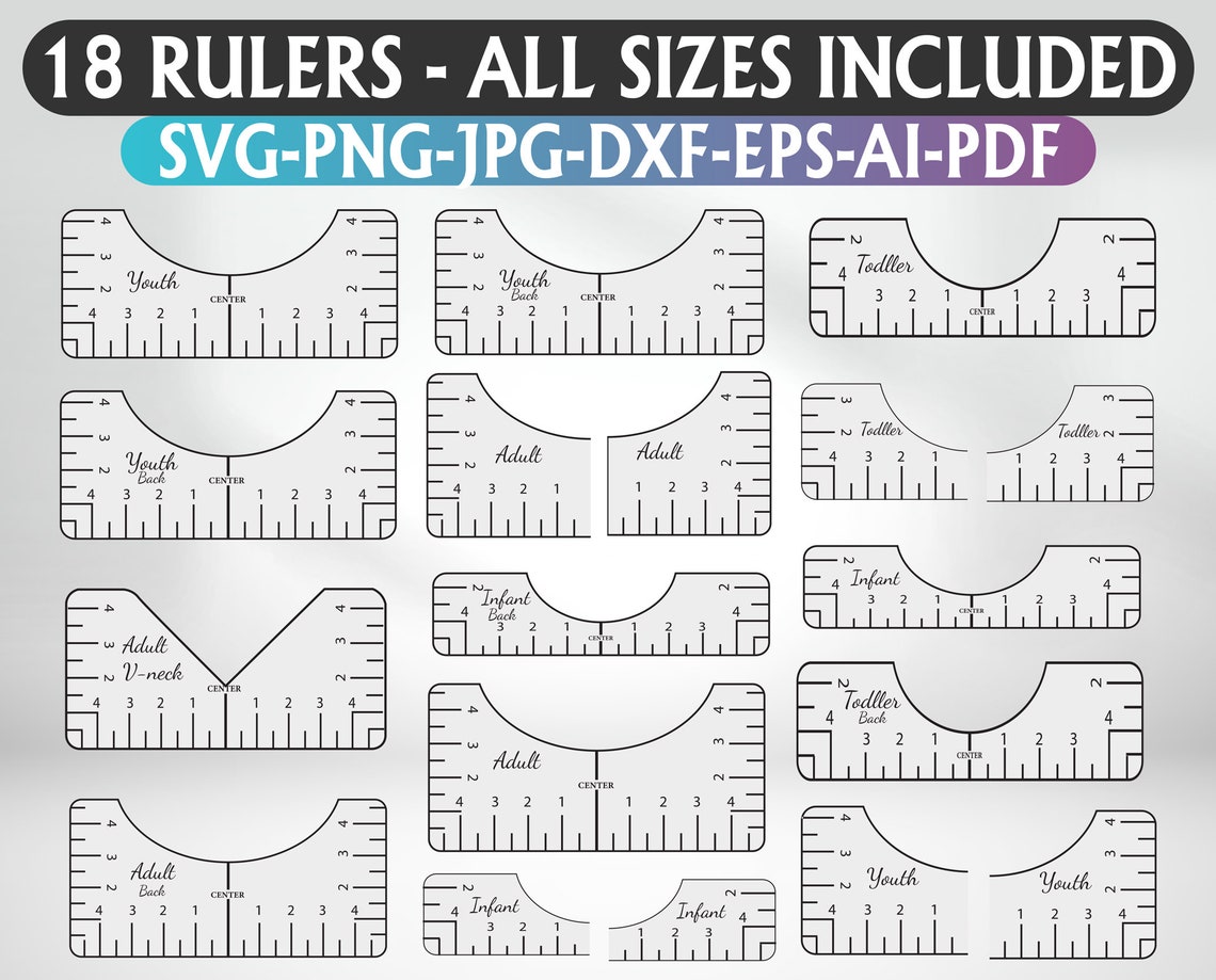 Tshirt Ruler Svg Bundle T-shirt Alignment Tool Svg Tshirt - Etsy