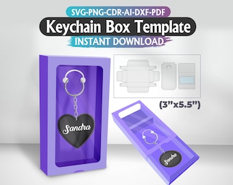 Keychain Box SVG Template: Display Card Packaging (Digital Download)