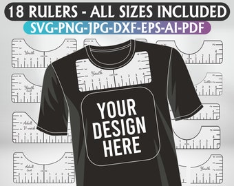 T-Shirt Ruler SVG Bundle: Alignment Tool Template (Digital Download)