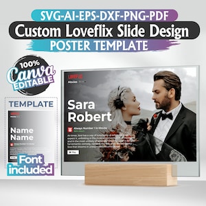 Custom Couple Movie Poster Template: Romantic Comedy (Canva Editable)