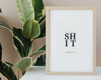 Shit Happens Sign, funny bathroom signs, funny toilet signs, bathroom wall art, restroom sign,farmhouse bath decor, printable home decor