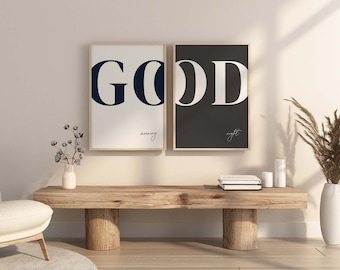 good morning/night wall art set,digital prints, wall art print,home decor poster,living room wall art,bedroom decorations,wall poster