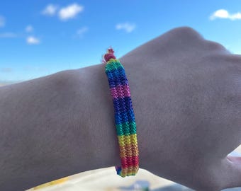 Rainbow Pride Woven Bracelet