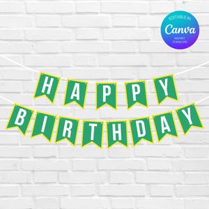 Street Inspiriert Geburtstag Banner Printable | ABC 123 Alles Gute zum Geburtstag Girlande | Canva Vorlage | Strassenmonster Geburtstag | Druckbare Dekor