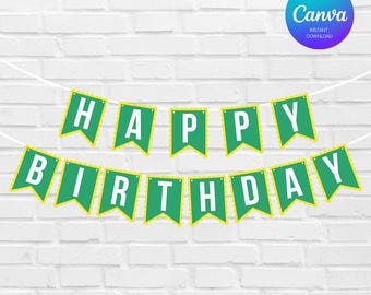 Street Inspired Birthday Banner Printable | ABC 123 Happy Birthday Party Banner | Canva Template | Street Monster Birthday | Printable Decor