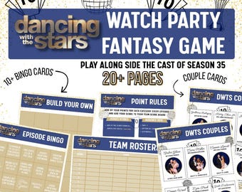 Pacchetto di giochi per la festa a tema "Dancing With The Stars" / Fantasy Draft, cartelle del bingo, tabelloni segnapunti e pronostici / Gioco di società stampabile / Reality TV