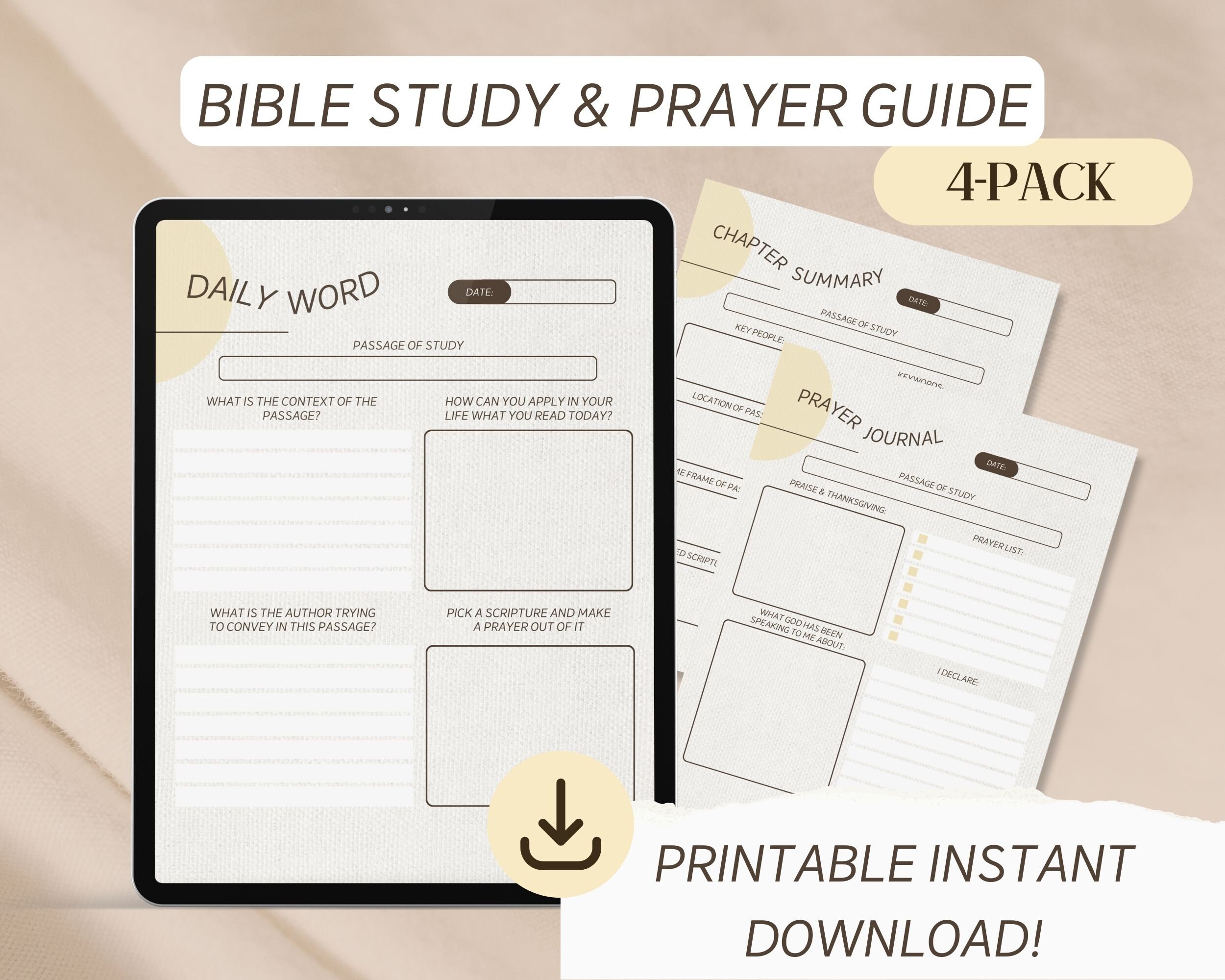 Bible Study Printable Downloadable Bible Journal Template - Etsy
