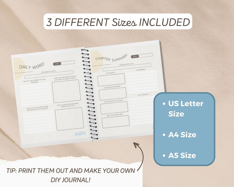 Bible Study Printable Downloadable Bible Journal Template - Etsy