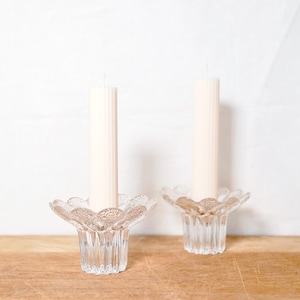 Vintage Crystal Floral Candle Holders Set – Lausitzer Glass Lead Crystal, German-Made