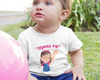 Mano Po ベビーガール/幼児用ファインジャージーTシャツ | タガログ語シャツ