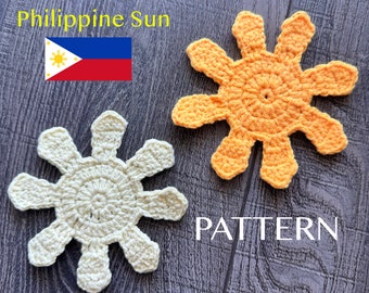 フィリピンスター（長い太陽光線）かぎ針編みパターン | デジタルダウンロードまたは印刷可能なパターンのみ | Team Mesi Studio