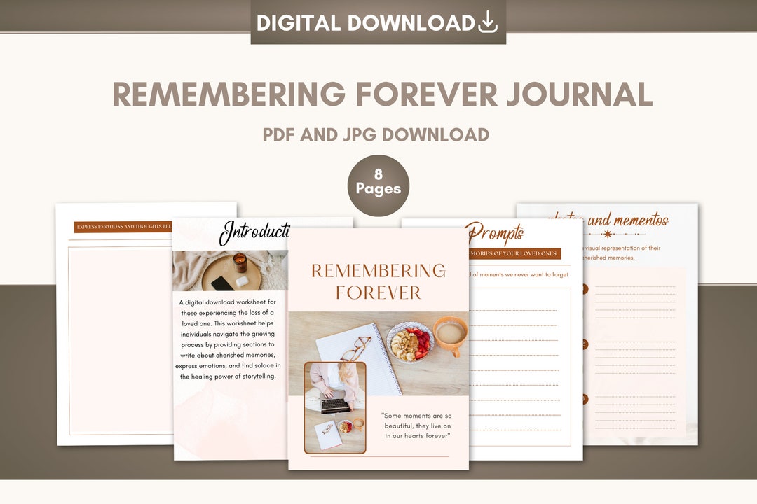 Remembering Forever Journal Digital Download Worksheet for - Etsy