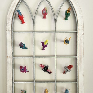Farmhouse Window Framed Arch With Hanging Colorful Birds - Etsy