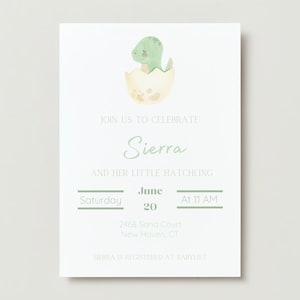 CUSTOM A little hatchling dinosaur baby shower invitation EDITABLE TEMPLATE