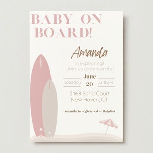 Baby on Board! Zaproszenie na Baby Shower EDYTOWALNY SZABLON