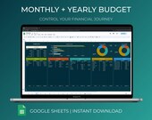 Annual Budget Spreadsheet Template Monthly and Yearly Budget Planner Google Sheet Template Personal Finance Dashboard Expense Tracker