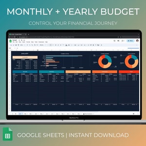 Annual Budget Spreadsheet Template Monthly and Yearly Budget Planner Google Sheet Template Personal Finance Dashboard Expense Tracker
