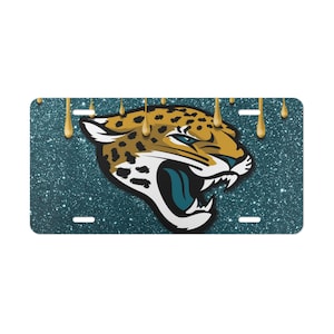 Placa de licença personalizada do Jacksonville Jaguars. Placa de licença personalizada de alumínio para fã do Jaguars.