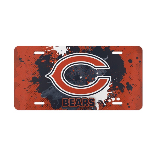 Chicago Bears License Plate for NFL Fan. Bears aluminum NFL Football Vanity License Plate gift.