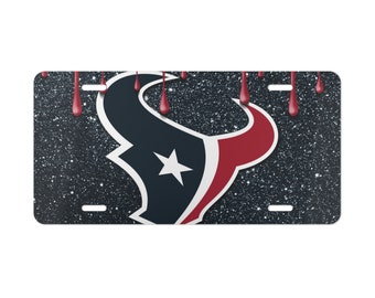 BLVD Houston Texans Laser-Engraved Stainless Steel License Plate Frame