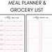 Printable Meal Plan and Grocery List Set - Etsy