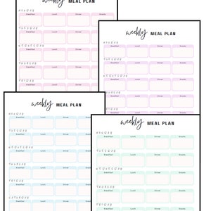 Printable Meal Plan and Grocery List Set - Etsy