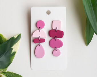 Purple sparkle heart earrings, Valentines day clay earrings, Polymer clay earrings, lightweight earrings, handmade earrings, Dangle Earrings