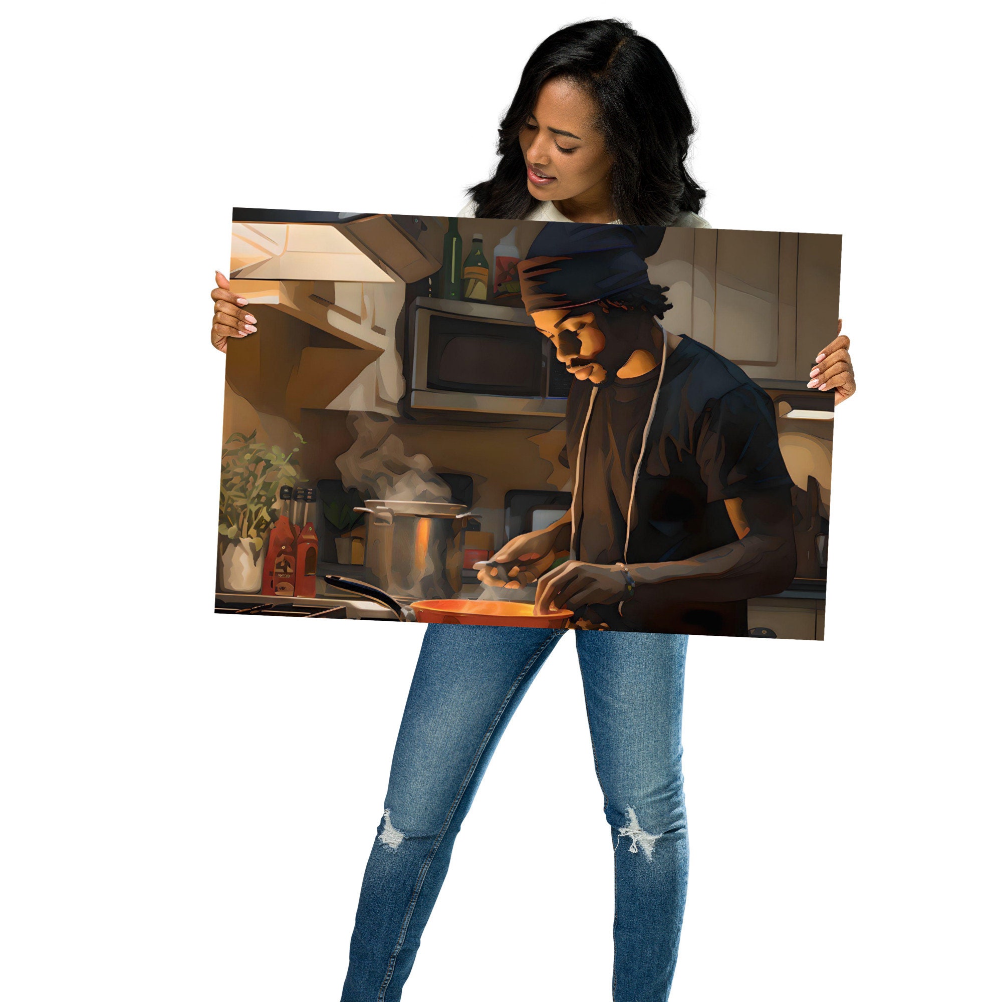 Black Chef Art Poster - Etsy