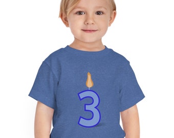 3 Year Old Toddler Birthday T-shirt, Toddler Short Sleeve Tee