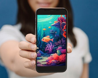 Under the Sea Phone Wallpaper, Digital Download