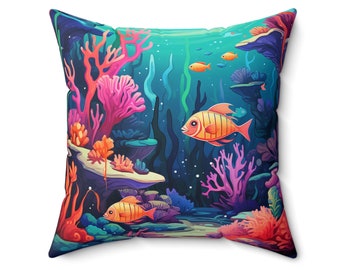 Under the Sea Pillow, Spun Polyester Square Pillow