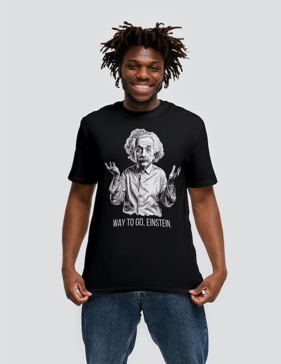 T-Shirt Parodie Albert Einstein Uomo, Nero