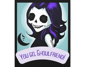 You go Ghoulfriend, Halloween Indoor Decor, Skeleton, Home Decor, Art, Halloween funny, Canvas, Stretched