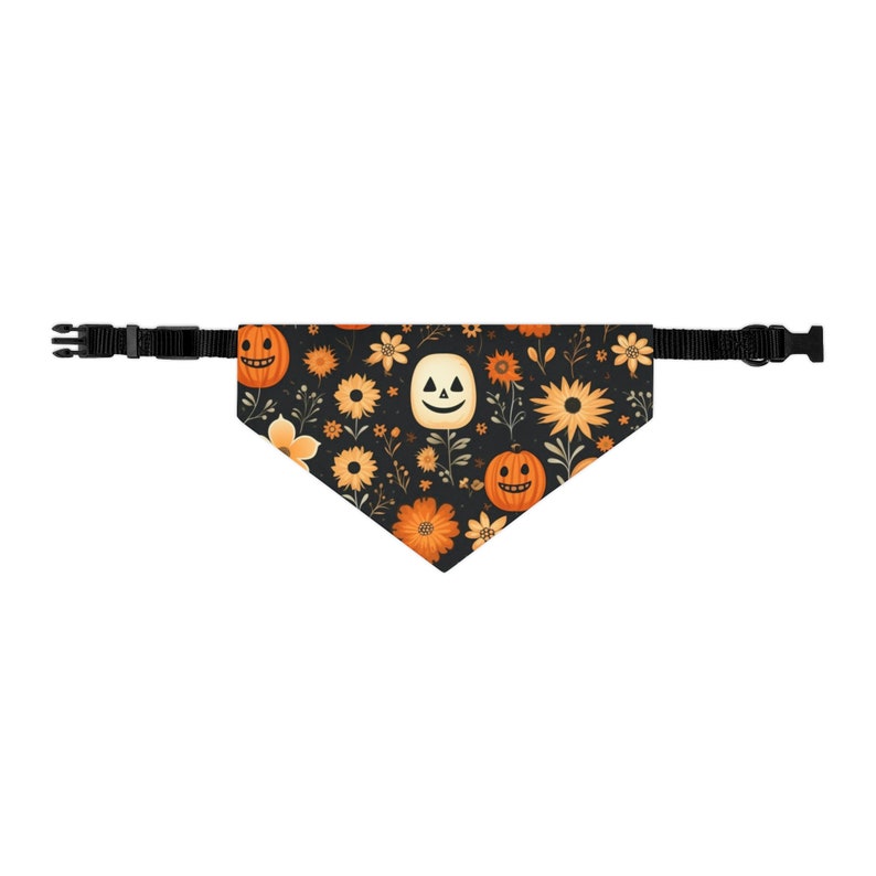Halloween Dog Bandana, Fall Dog Bandana, Happy Pumpkins, Halloween Dog Outfit, Adjustable Pet Bandana Collar, Gift for Pets, Whimsigoth image 2