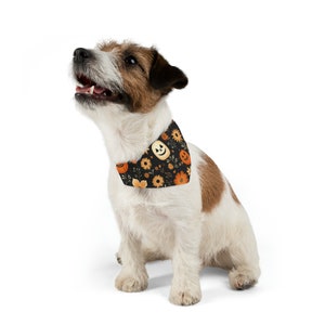 Halloween Dog Bandana, Fall Dog Bandana, Happy Pumpkins, Halloween Dog Outfit, Adjustable Pet Bandana Collar, Gift for Pets, Whimsigoth image 4