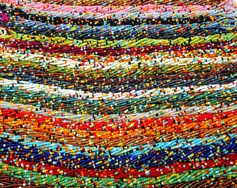 Cuentas de semillas de colores de 60 pulgadas para la cintura: cadena para el vientre para atar