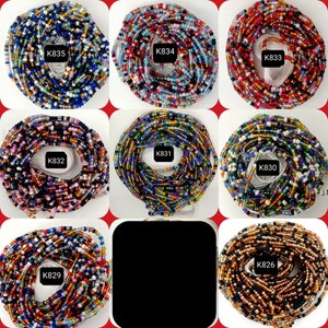 MIXED COLOR GLASS Waist Beads ,Thread tie on Waist Beads,Waist Beads for weight loss, Africa Waist Beads,gift for women,black owned shops image 8